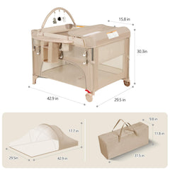 YoYiCuna one-hand setup demonstrating quick assembly for diaper changes