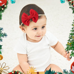 Yoyokid close-up of textured bow on baby headband