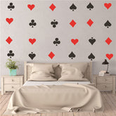 YOYOYU poker cards wall decal 48-piece set in black and red for game room decor