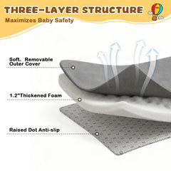 Yozoia Baby Play Mat removable cover for easy cleaning.