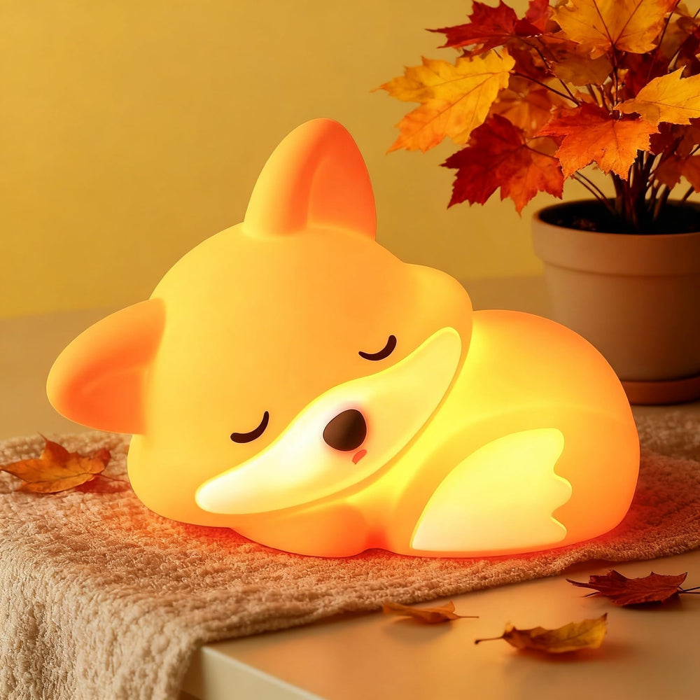 YR YRHH-PET fox lamp offers a gentle bedside glow for bedtime routines.