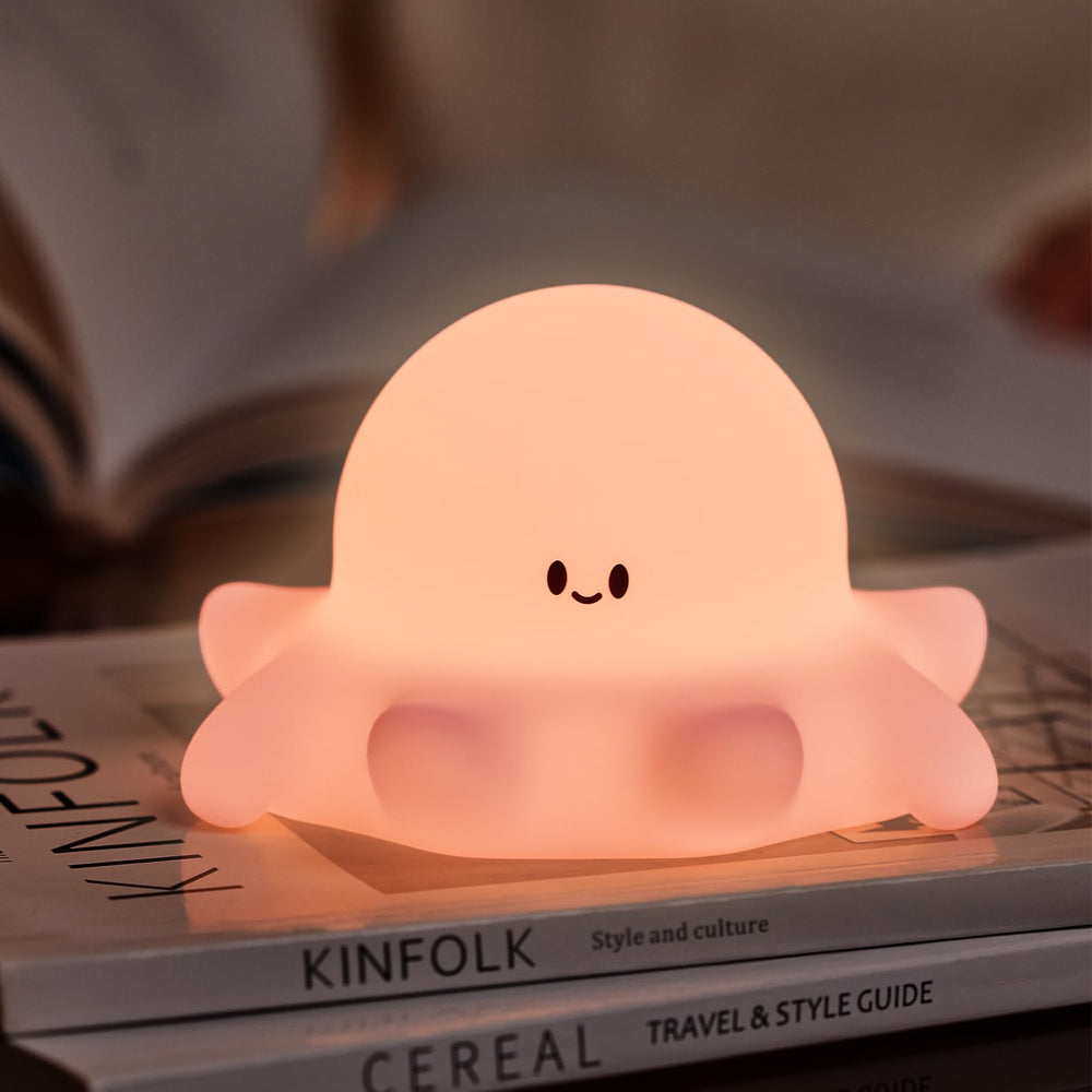 YR YRHH-PET pink octopus night light glows softly for bedtime comfort.