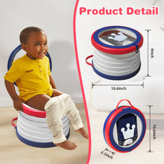 Yszawmx portable potty in use with splash guard preventing leaks.