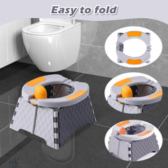 Yszawmx portable potty travel seat folded demonstrates compact form for easy packing