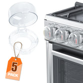 YTDSUP 5-pack stove knob covers with clear view for kid-safe cooking.
