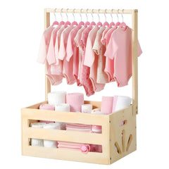 Yuanan wooden baby shower crate closet assembled view highlights sturdy storage.