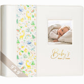 Yulka Crafts Keepsake Baby Memory Book cover shows durable faux leather and elegant design