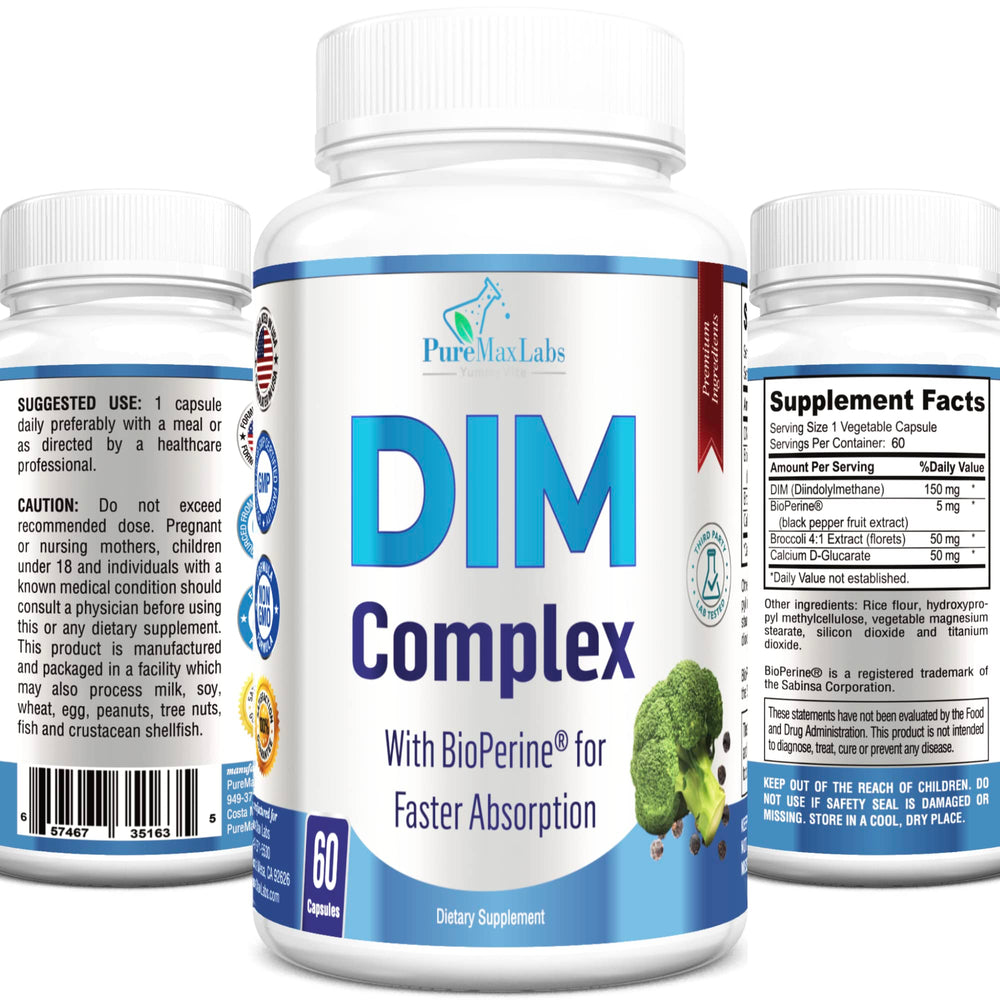 YUMMYVITE DIM bottle closeup showing capsules for convenient daily balance.