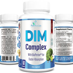 YUMMYVITE DIM bottle closeup showing capsules for convenient daily balance.