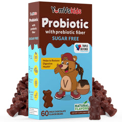 YUM-V'S Kids Probiotics chocolate bears packaging for daily use