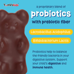 YUM-V'S Probiotics with prebiotic fiber for regularity