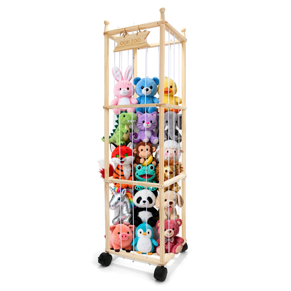 YunSheCSBS stuffed animal storage organizer with wheels for easy mobility