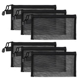 Yuntop mesh pouch A4 front view showing clear organization for cosmetics and travel.