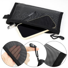 Yuntop mesh pouch highlighting transparent nylon material for quick item checks.