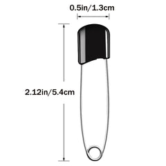 Yuntop safety pin showing stainless steel needle and durable plastic head.