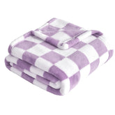 Yurhap checkered baby blanket in purple shown for crib or stroller use.