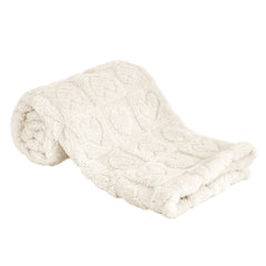 Yurhap fleece baby blanket with heart checkered cream pattern for cozy cuddles