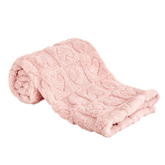 Yurhap fleece baby blanket with heart checkered pink pattern offers cozy warmth for newborns.