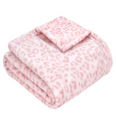 Yurhap leopard-print baby blanket in light pink for cozy naps and style.
