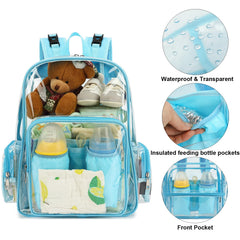 Yusudan clear diaper bag backpack top opening for easy access