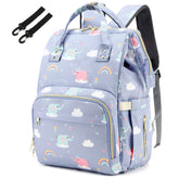Yusudan Elephant Diaper Backpack front view showing spacious main pocket for baby essentials.