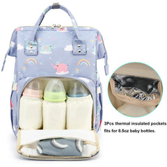 Yusudan Elephant Diaper Backpack wide-opening top access for quick packing.