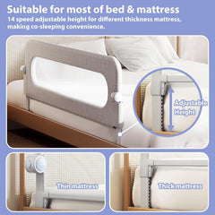YYAMEA height-adjustable rail fits multiple mattress sizes.