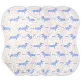 YYZZH dachshund bone pattern burp cloths: 4-pack with soft cotton for quick absorption.