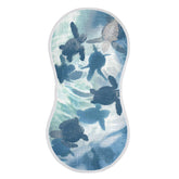 YYZZH sea turtle muslin burp cloth design in blue water for baby care.