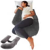 YZCCtixi pregnancy pillow grey front view for ergonomic sleep support