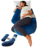 YZCCtixi pregnancy pillow full-body layout with ergonomic back and hip support.