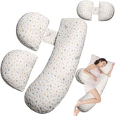 YZCCtixi pregnancy pillow demonstrates full-body support for side sleepers.