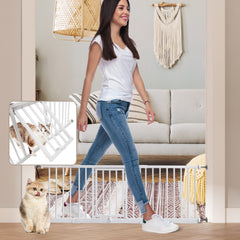 YZHDUXIU 18-inch height dog gate with cat door enables supervised pet movement.