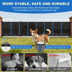 YZHDUXIU 42-inch tall retractable gate blocks climbing for safer indoors.