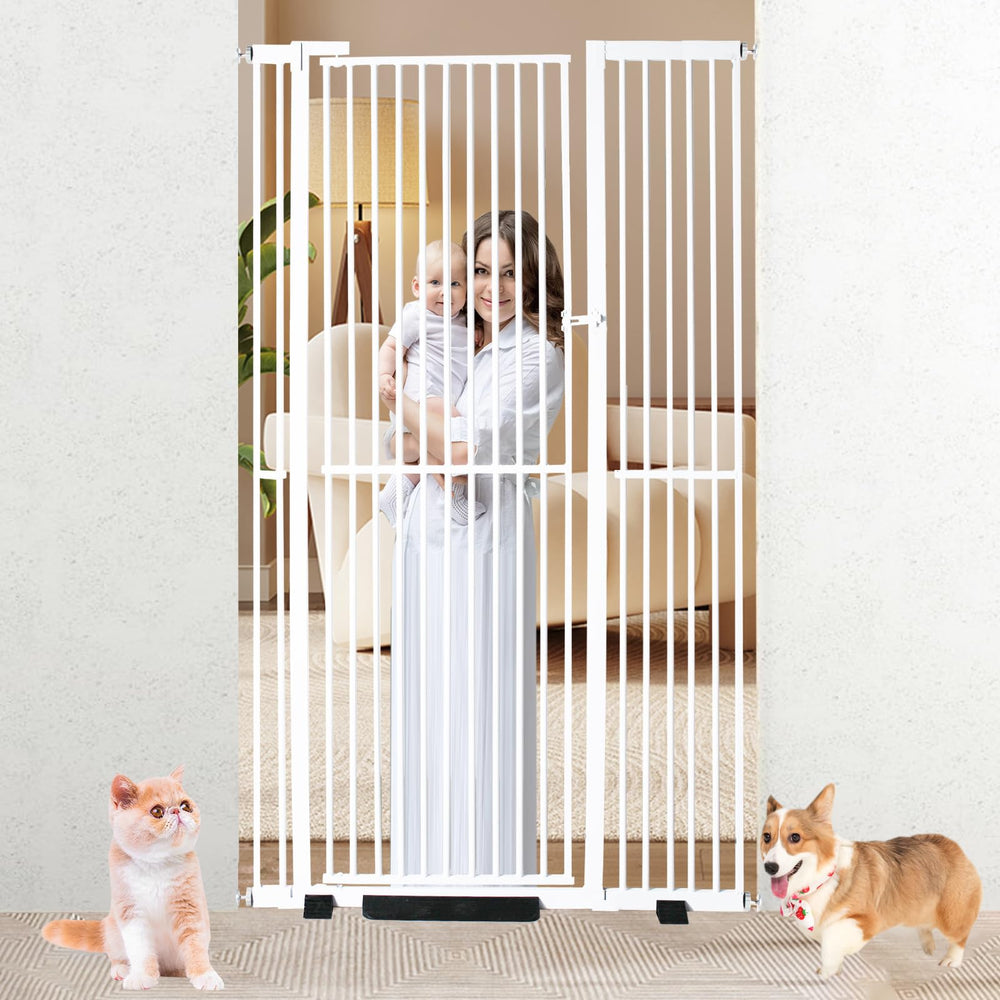 YZHDUXIU 71-inch extra tall gate blocks jumping pets at stairs