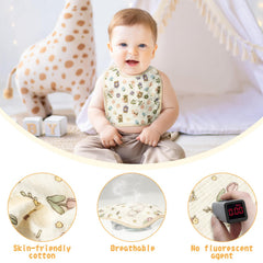 Zainpe baby bib with adjustable buttons to grow with baby.