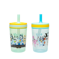 Zak Designs Bluey Kelso toddler cups front view, durable 15-ounce travel-friendly design.