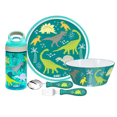 Zak Designs Dinosaur plate 8-inch, kid-friendly for easy hands-on meals.