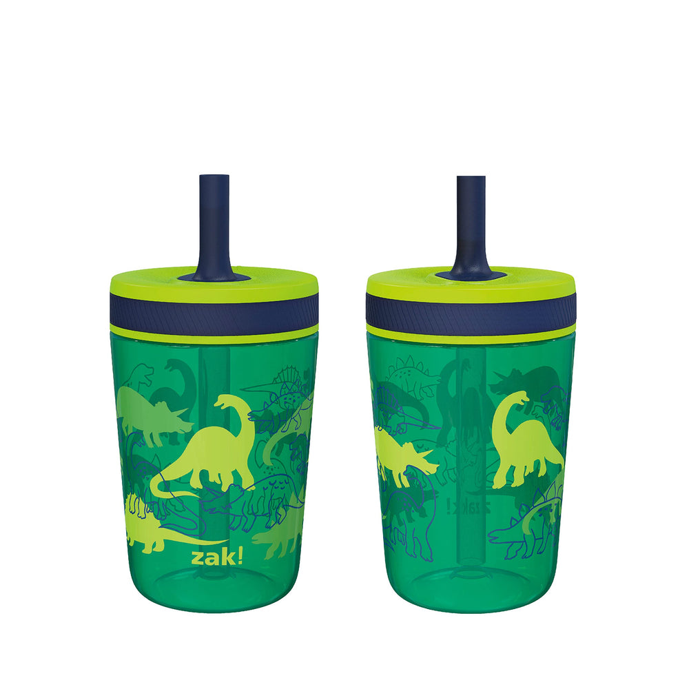 Zak Designs Kelso 15 oz tumbler with Dino Camo and leak-proof lid for kids on the go.