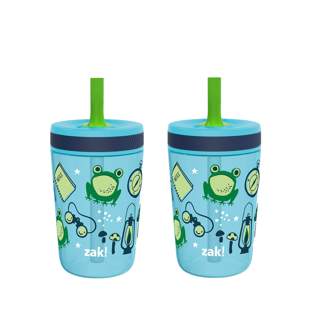 Zak Designs Kelso 15 oz tumbler set in Campout colors for kids' daily hydration.