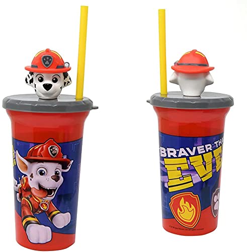 Zak Designs Paw Patrol Marshall Buddy Sips mug, a durable 15oz cup for kids' on-the-go hydration