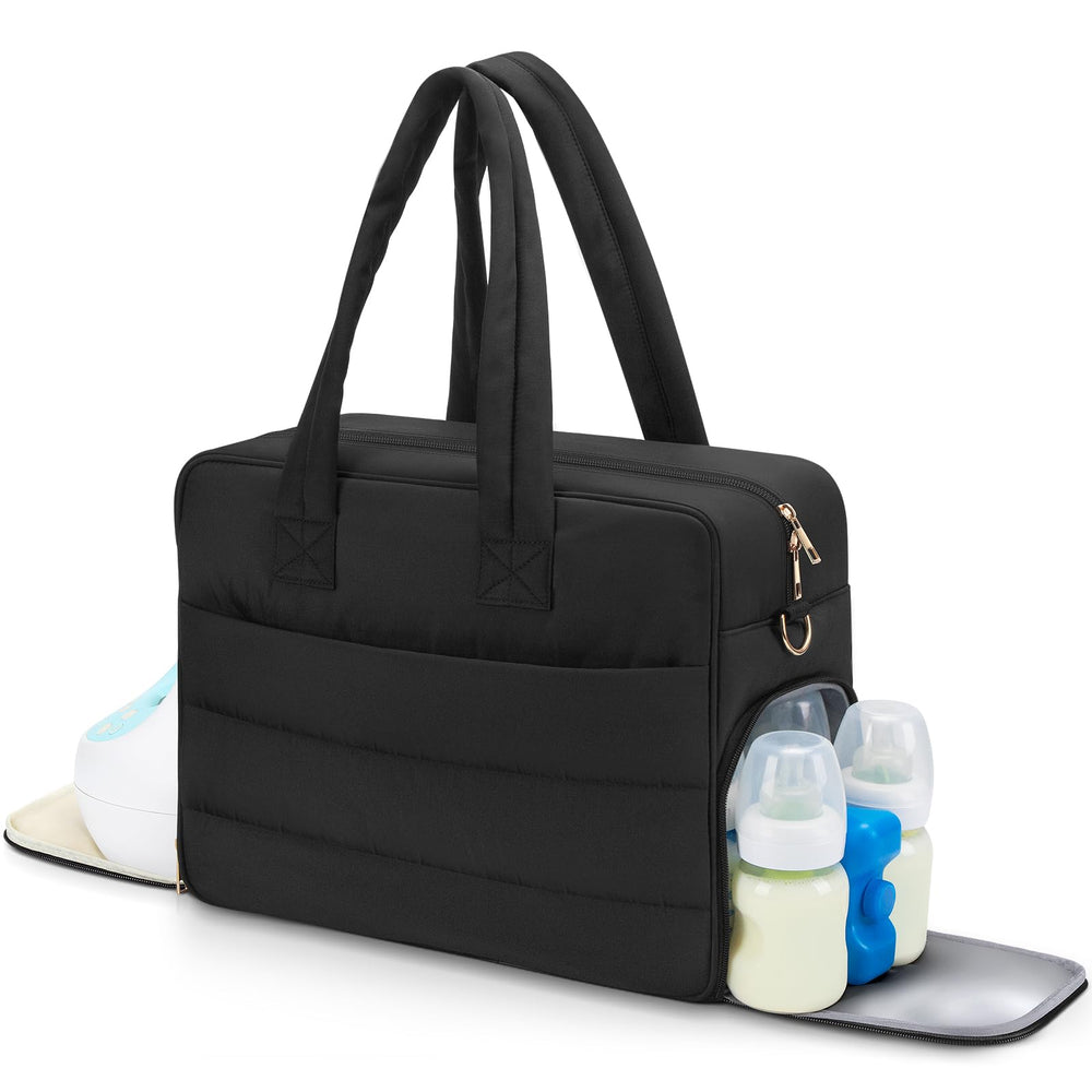 Zalirium breast pump bag front view showing accessible pump pocket