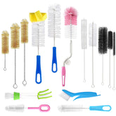 Zannaki 15pc bottle brush set for thorough bottle cleaning and everyday messes.