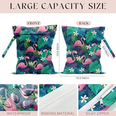 zcyxuuw wet bag Palm Leaf pattern for travel storage