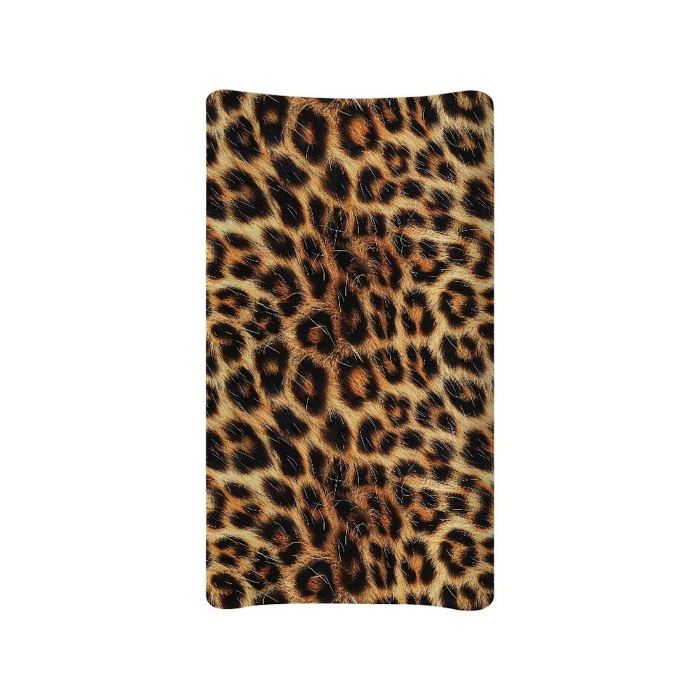 ZDCUSTOM brown leopard changing pad cover with a cozy pattern for a stylish nursery