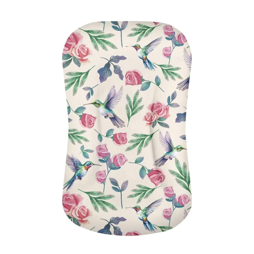ZDCUSTOM Flower Hummingbird pattern bassinet sheet for a playful nursery