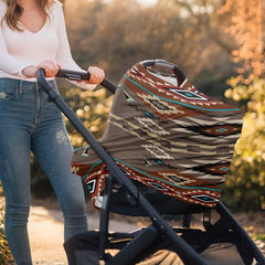 ZDCUSTOM geometry aztec car seat canopy shields baby during outings.