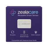Zealacare smart sensor attached to a disposable brief for real-time moisture alerts.