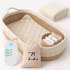 ZEAL'N LIFE Moses Basket complete set provides a ready-to-use changing station for newborns.