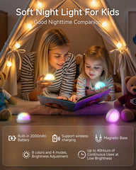 ZEEHOO egg night light showing 2000mAh battery capacity for long runtimes.